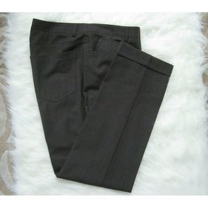 Akris Punto Wool Blend Pants Sz 8 Dark Brown Grey Office Career Dress Wear